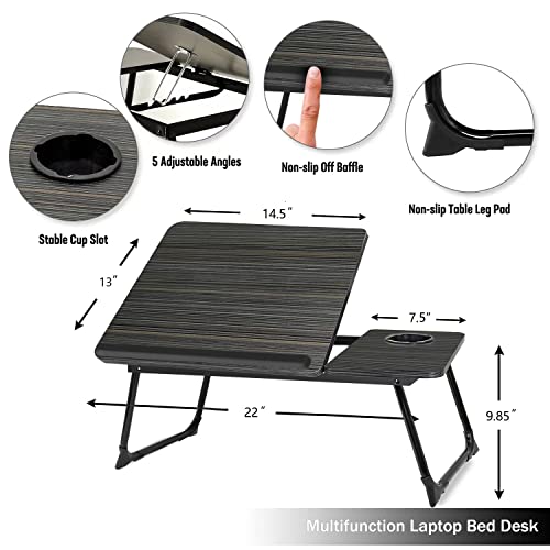 Eydoter US-E-DNZ-01-BLACK Laptop Desk For Bed Couch, Portable Lap Desk/ Stand For Laptop, Small Adjustable Foldable Bed Table thumb #3