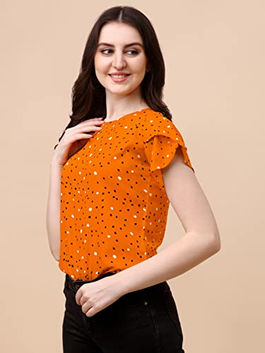 Image of Wedani Women's Casual Short Sleeves Round Neck Foral Regular Fit Top