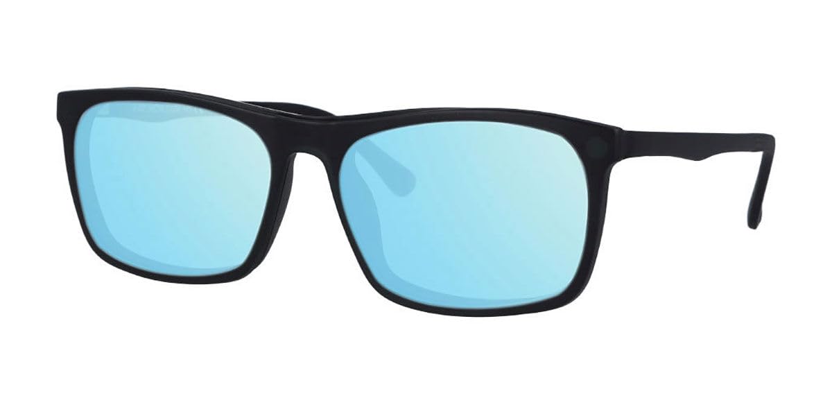 Occhiali da vista quadrati neri Namacpacan con clip U-0257 M22 56 moda unisex, nero, 56