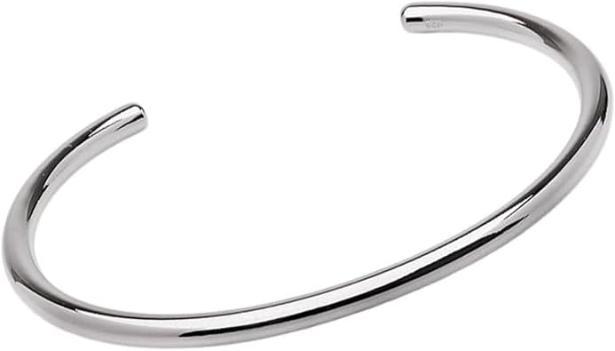 Treasure Bay Men's Bracelet - Solid 925 Sterling Silver Torque Bangle Bracelet for men