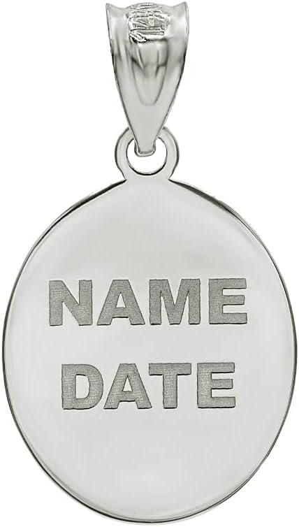 Claddagh Gold Personalized Name Religious Jewelry Sterling Silver My Baptism Dove Cross Engravable Oval Pendant Necklace - Choice of Pendant Only or Chain Length