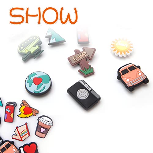 Pounchi Travel Outdoor Adventure Shoe Charms Decor (16Pcs) Camping Cute Cartoon Pvc Charms Decoration Pins For Wristbands Bracelets And Shoes Charm Party Favor Accessories Gifts For Teens #TOP1