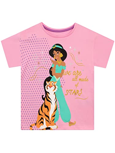 Disney Girls Princess Jasmine Aladdin T-Shirt Kids Short Sleeve Top Pink 8 #TOP21