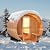ZONEMEL Indoor and Outdoor Barrel Sauna Room with Porch, Asphalt Shingle Roof, Canadian Hemlock Wood Steam Sauna with 6KW Harvia Heater, Tempered Glass, Mostly for 6 People Sauna Bath