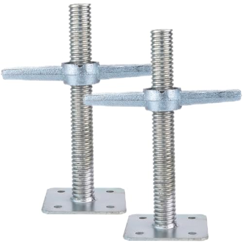 Scaffold 12" Adjustable Leveling Galvanized Screw Jack with Base Plate, 4 Pack by BGTLGIO - Image 5