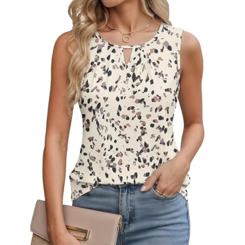 rosemia Womens Tank Tops Summer Sleeveless Blouses Business Casual Basic Shirt