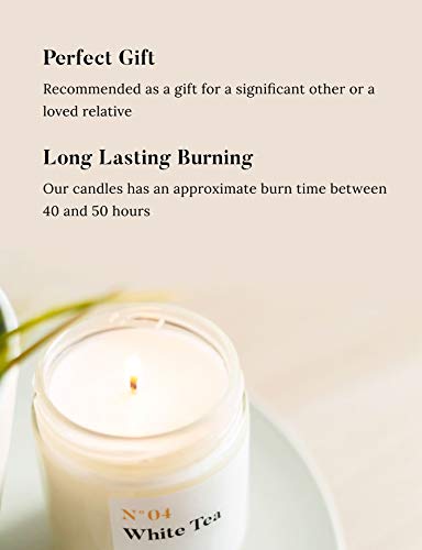 Mia's Co White Tea Scented Candle, Handmade With Natural Soy Wax And Cotton Wicks, 7.5 Oz Minimalist Candle For Home, Long Lasting Burning For Stress Relief, Candle Gift For Women #TOP5
