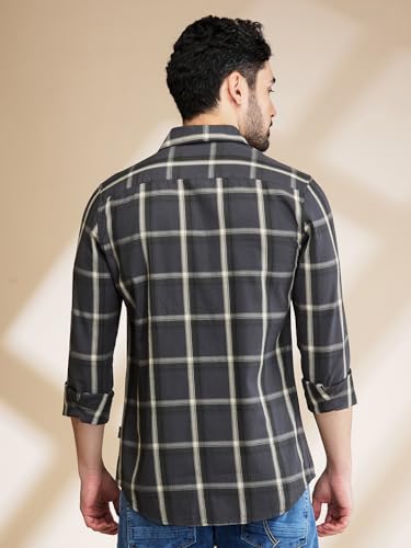 Image of Being Human Blue Slim Fit Regular Collar Men's Shirt Clothing