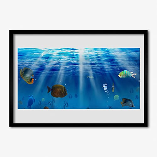 Cadre en MDF avec image photo poisson Tulup - Affiche encadrée murale 70x50 cm salon cuisine