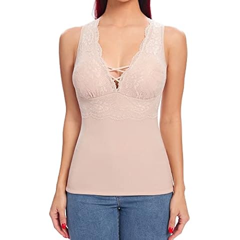 Joyshaper Thermal Camisole Top Warm Lace Vest Khaki S Cover