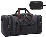 Iblue Weekender Carry On Tote Overnight Bag for Men,Canvas Duffle Bag for Travel 50L/60L Duffel Overnight Weekender Bag,#A1079 (Black)