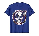 Devil and Angel Shoulder Illustration Graphic T-Shirt, Men, Royal Blue, X-Large