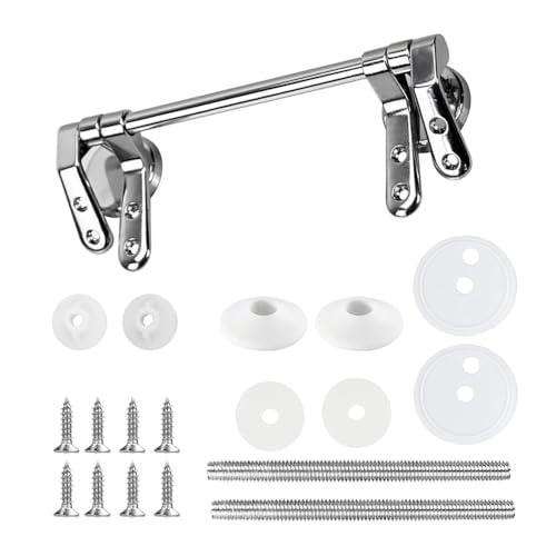 TopHomer Toilet Seat Sturdy Hinge Replacement Parts, Zinc Alloy Hinge Mountings with Bolts and Nuts