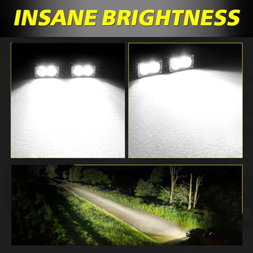 Image of LED Pods, AKD Part 3 Inch Flood CREE LED Off Road Lights 40W Small Driving Light Pods Backup Reverse Lights Fog Pod Light 2 Packs for Truck Pickup Motorcycle UTV ATV SUV Dirt Bike Surron