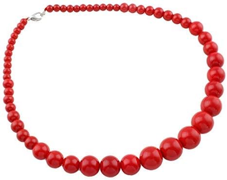 Stunning 6-16mm Red Synthetic Coral Necklace for Women