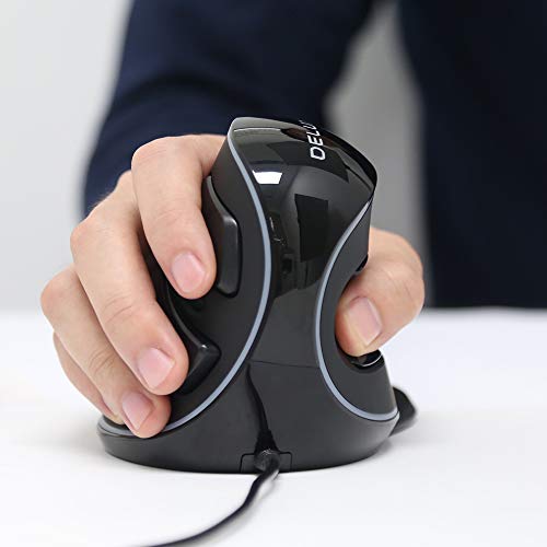 Delux Ergonomic Mouse, Wired Large Rgb Vertical Mouse With 6 Buttons, Removable Wrist Rest, 4000Dpi And On-Board Software Reduce Hand Strain, For Carpal Tunnel(M618Plus Rgb-Black) #TOP4