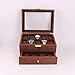 Produktbild LIYONG Watch Box Double-Layer Safflower Birne Watch Box High-End-Retro-Uhr-hölzerne Kasten 20 Slots großen Kapazitäts-Uhr-Speicher (Farbe: Stellen Sie Farbe, Größe: 29x21.5x16CM) HLSJ