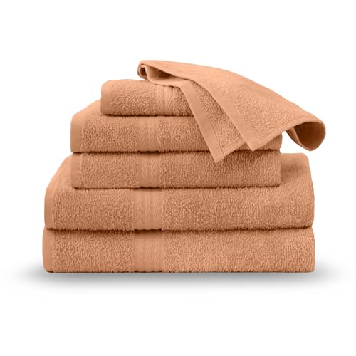 Martex Easy Living Everyday 6-Piece Bathroom Towel Set Peach