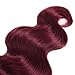Burgundy Bundles Human Hair Body Wave Bundles 16 Inch #99J Wine Red Bundle Human Hair Extensions Unprocessed Virgin Remy Hair 1 Bundle 50 Gram Per Bundle