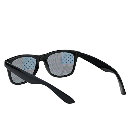 SA106 Mens American Flag Print Lens Hipster Horn Rim Plastic Sunglasses4