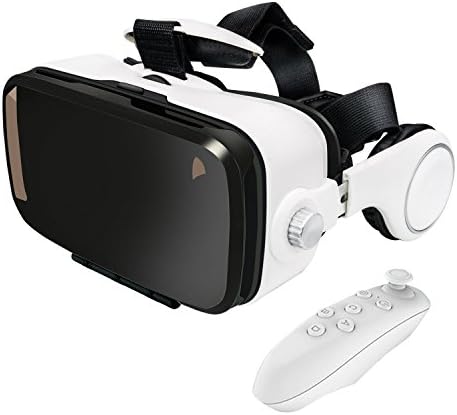 VR Z4 BOX with Stereo Headset and Bluetooth Controller for 6.2 Inch Smart Phones Samsung, LG, and Other (Virtual Reality Glasses 3D) 120° Wide Vision