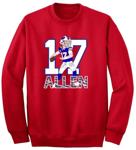 Josh Allen 17 Buffalo Big Head Crew Neck Sweatshirt