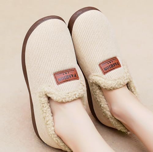Caistre Women's Ankle Bootie Slipper Plush Warm Indoor Outdoor Shoes Comfy Fleece Lined Snow Boots Memory Foam Slipper Anti-Slip Sole2