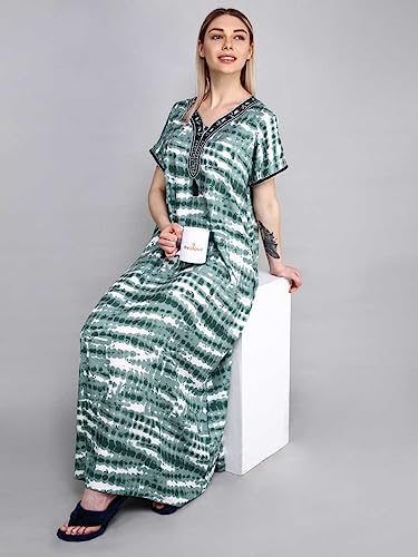 Image of Evolove Women's Viscose Liva Long Maxi Night Gown Nighty Dress with Pocket, Super Soft Comfortable (LNG-Rayon)