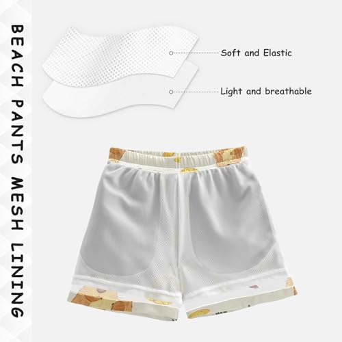 Pigsaly Boys Swim Trunks Capybara Fruit Pineapple Boys Board Shorts Swimsuit Swimwear Summer Bathing Suit 3T4