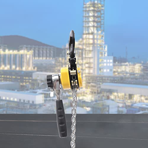 Gdrasuya10 Mini Lever Block Chain Hoist 0.25T/550Lbs Lifting Manual Chain Hoist G80 Grade Galvanized Chain Ratchet Lever Hoist with Carrying Bag(3m/10ft Chain)