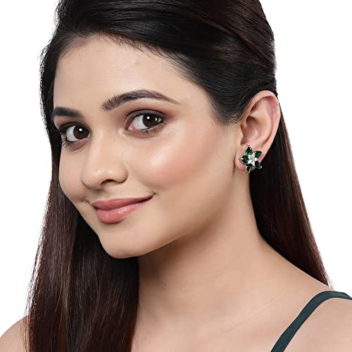Image of Zeneme Earring Handmade Rhodium Plated Lightweight Pink Star Shaped Studs Earrings Jewellery For Girl And Women