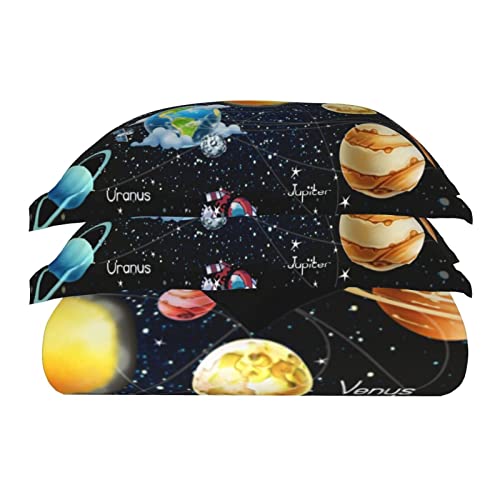 Faiiuerk Solar System Comforter Cover Queen Size, Space Astronaut Duvet Cover Set For Boys Girls, Galaxy Space Themed Bedroom Decor Room Bedding Set 3 Pieces (1Duvet Cover +2Pillowcase) #TOP6