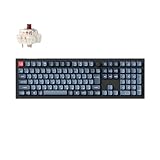 Keychron V6 Max QMKフルサイズ ワイヤレス・カスタムメカニカルキーボード、2.4 GHz/Bluetooth 5.1/有線接続、JISレイアウト、RGBライト、ホットスワップ対応Gateron Jupiterメカニカルスイッチ/ガスケットマウント搭載/Mac Windows Linux対応 (Gateron Jupiterメカニカル茶軸(ホットスワップ))