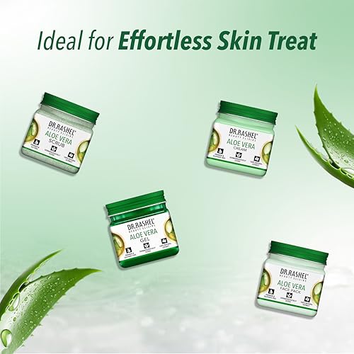 Image of Dr. Rashel Aloe Vera Skincare Set, 4-Pack Mini Jars, Scrub, Gel, Cream and Face Pack(45ml Each)