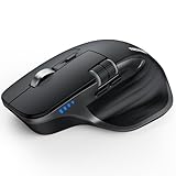 TECKNET Bluetooth Mouse, Wireless Mouse with Thumb Scroll, Rechargeable Mice, Dual Bluetooth 5.0 & 2.4GHz, Ergonomic, 4800DPI Adjustable, Silent Click, Computer Mouse for Windows/Mac OS- Dark Gray