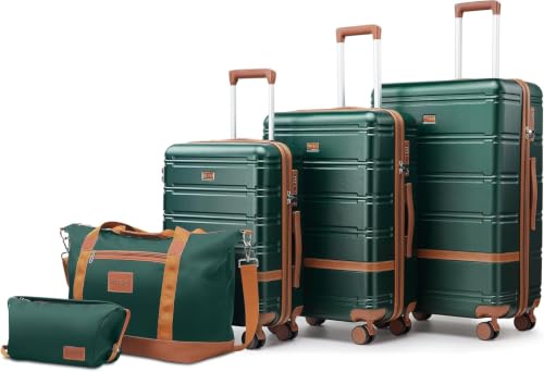 Image of NEISIA Luggage Sets 3 Piece with spinner wheels, PC+ABS Hard Shell Travel Luggage,Lightweight Carry-on suitcases with TSA Lock,YKK Zippers Fathers Day Gift for Dad Men Husband(Dark Green)