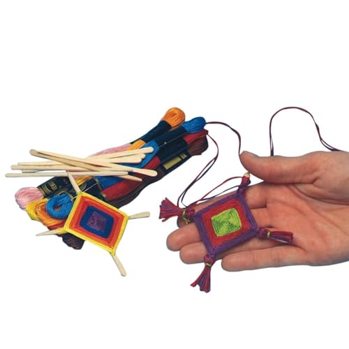 Kit de manualidades Ojo de Dios para tejer medallones de madera en paquete de 36