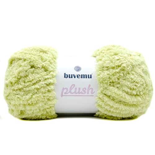 Image of Plush Faux Fur Bulky Yarn, Super Soft Fluffy Fuzzy for Knitting Crocheting Crafting, 100 Gram (3.53 Ounces) 109 Yards (100 Meters) (Light Pistachio)