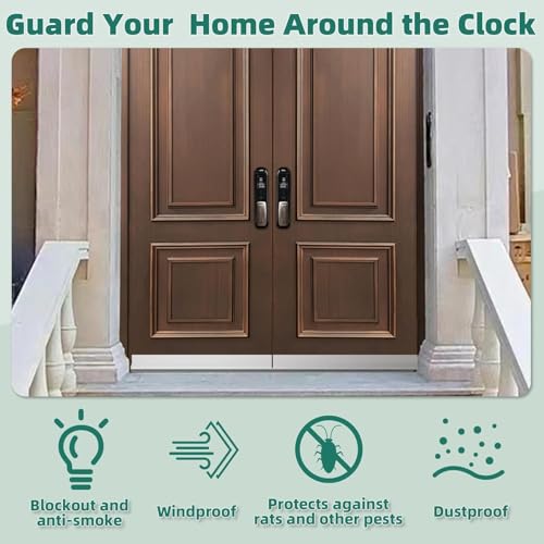 Image of Door Draft Stopper with Brush, Under Door Sweep for Exterior & Interior Doors, Weather Stripping Door Seal, Garage Window Blocker Noise Cold Air Insulation, Draft Guard (Black(39 INCH))