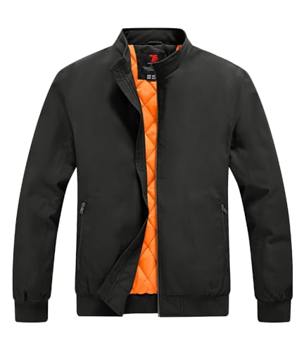 Rdruko Men's Winter Lightweight Bomber Jackets Windbreaker Golf Casual Fall Water Resistant Stylish Quilted Coat