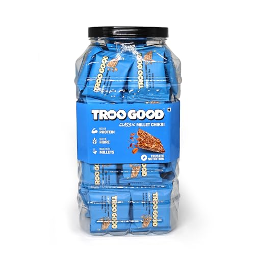 Image of Troogood Classic Millet Chikki Jar(60pcs,10g each) | Rich in Fibre and Protein | Healthy Indian Sweets & Snacks | Made with Jaggery | No Added Preservatives and Colours