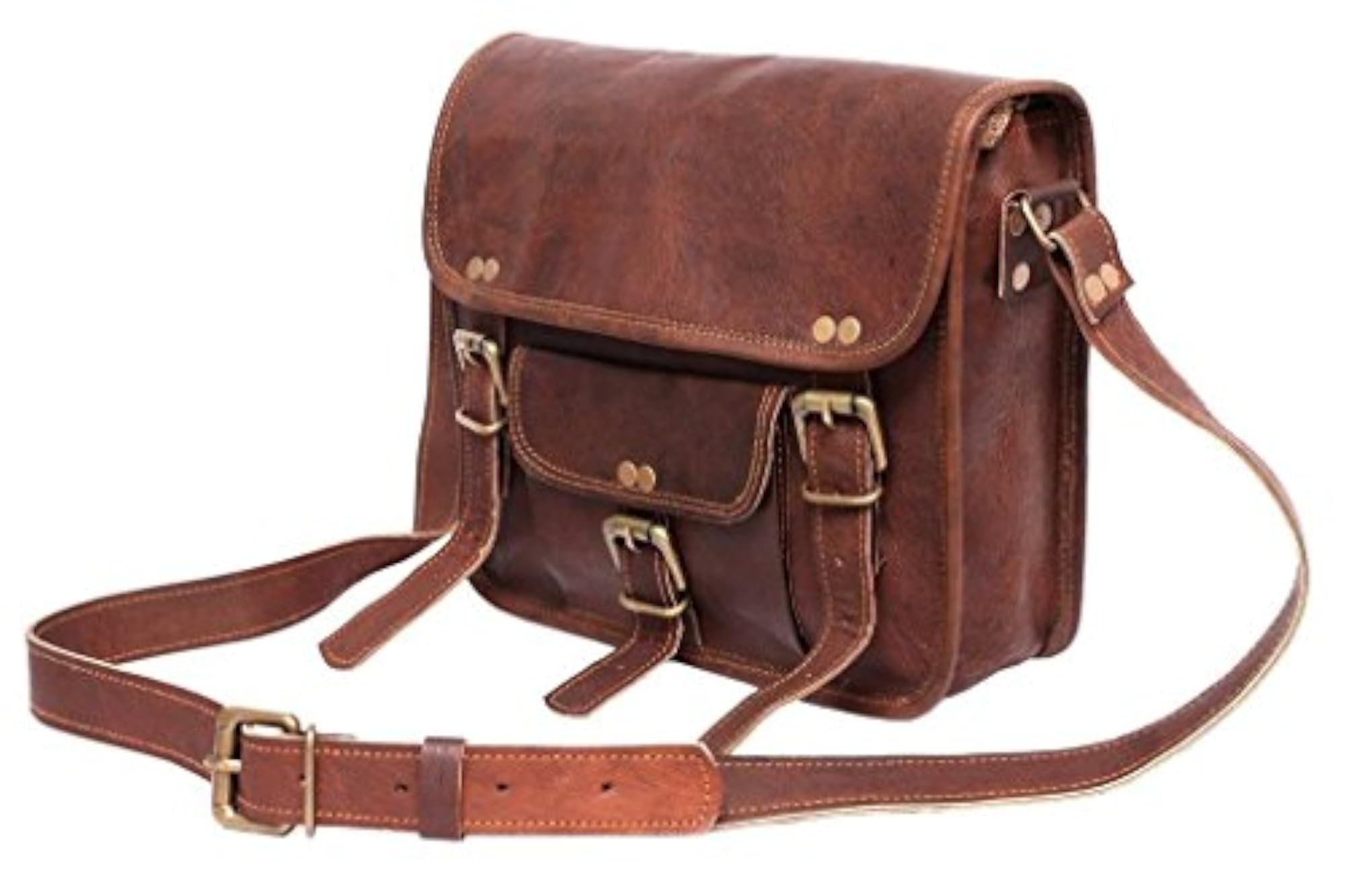 Vintage Leather Casual Messenger Bag, Unisex