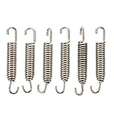 FELTECHELECTR 6 Stück Edelstahl Motorrad Auspufffedern 65mm Zugfedern Schwenkhalterung Vibrationsbeständig Für Auspuffverbindung Sicher Für Offroad Und Straße