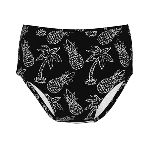 Tropical Coconut Palm Trees And Pineapples Girls' Underwear Soft Cotton Little Girls Panties Comfort Briefs