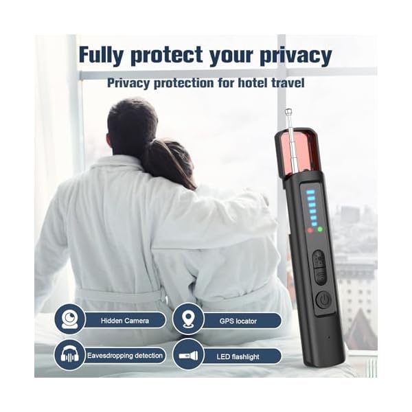 Hidden Camera Detectors, Portable Camera Detectors, Bug Detector Rf Wireless Signal Scanner, GPS Tracker Detector for Home, Hotel, Travel, Office, Bathroom, 6 Levels Sensitivity - Image 5
