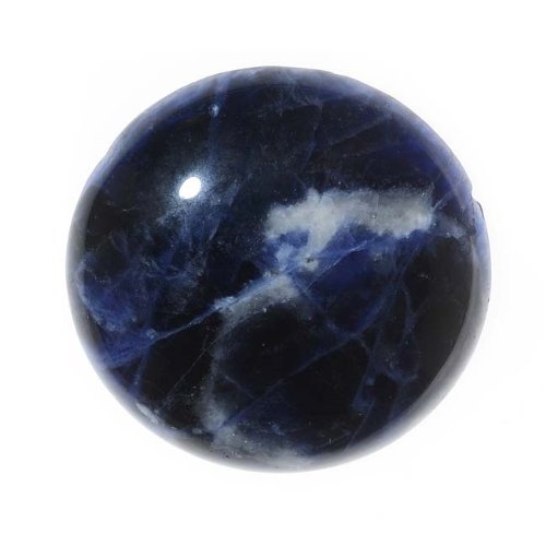 Beadaholique Blue Sodalite Gemstone Round Flat-Back Cabochon 25mm (1 Piece)