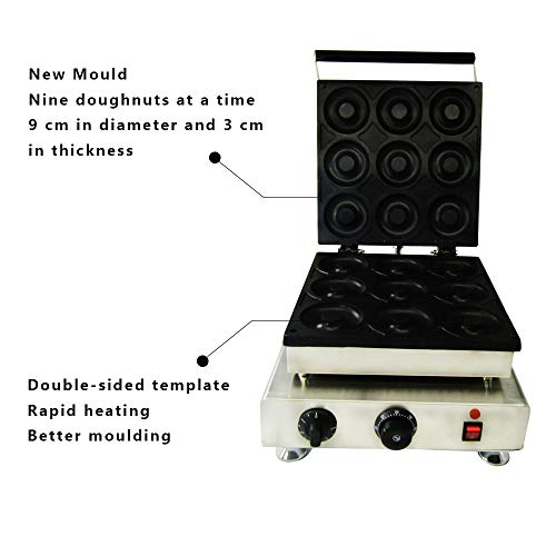 JIAWANSHUN 9 Holes Commercial Donut Maker Machine Doughnut Making Machine 110V