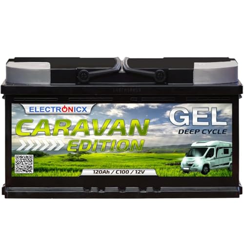 Electronicx GEL Batterie 12V 120Ah – Solarbatterie Deep Cycle wartungsfrei für Wohnmobil, Wohnwagen, Boot, Gartenhaus, Off-Grid Solaranlage, Solarspeicher, Versorgungsbatterie