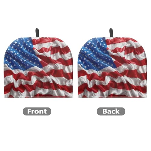 Image of Patriotic American Flag Tea Cozy Teapot Cosy Insulated Tea Kettle Quilt Breakfast Warmer Kettle Pot Dust Cover for Teapot for July 4th Independence Day Decor