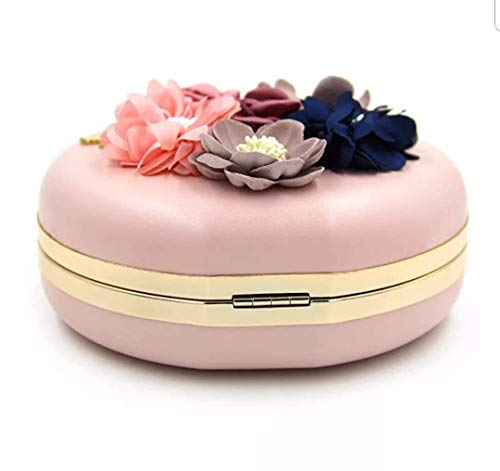 INOVERA (LABEL) Women's Floral Evening Clutch Ladies Party Wedding Round Purse Bag (Rose Gold) - Image 6